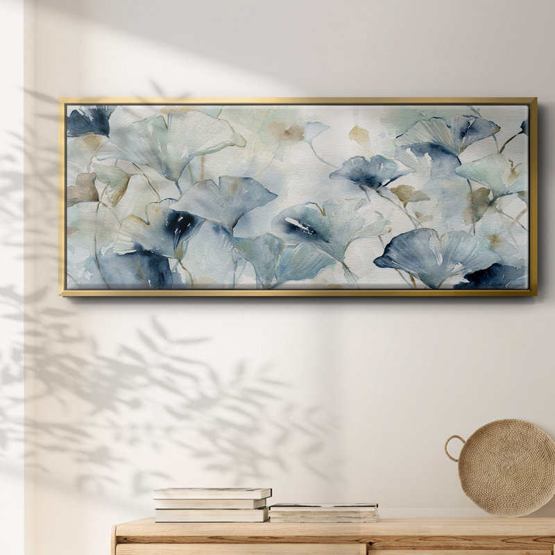 Glorious Gingko- Framed Canvas, 8" H x 20" W