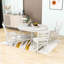 Ensemble de salle à manger 5 pièces Diop, table en bois avec rallonge amovible et chaises à dossier en échelle pour la salle à manger-973761112-973761126
