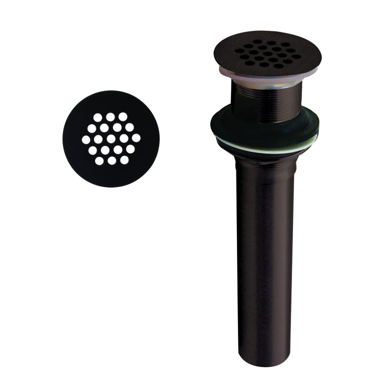Grid Strainer Lavatory Drain Assembly with Overflow Holes - Exposed, Oil Rubbed Bronze
