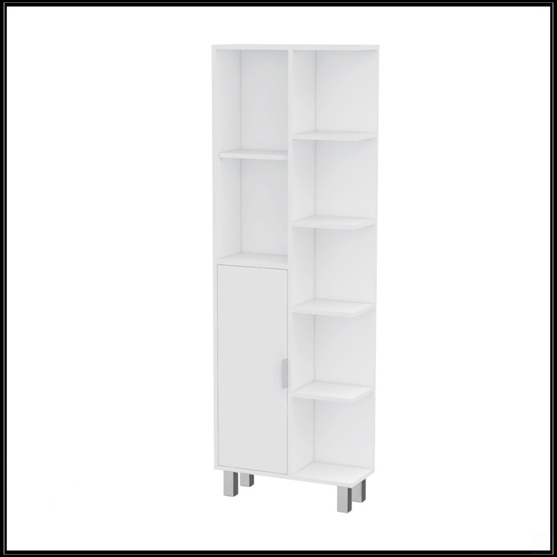 Armoire à linge blanche à 9 tablettes