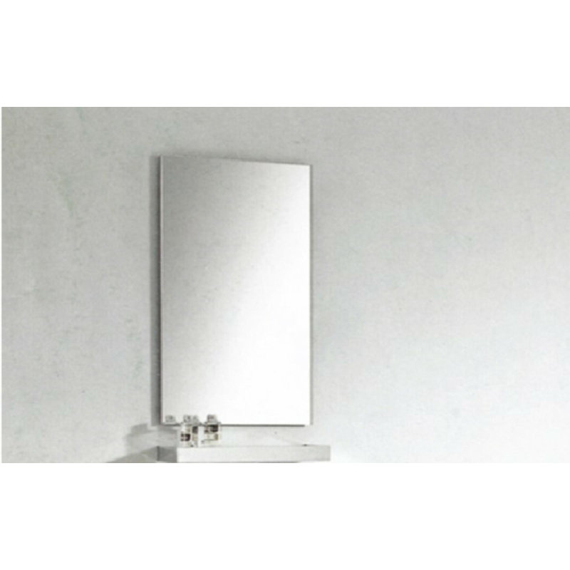 Surface Mount Frameless Mirror with Shelf