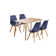 Stephenie 4 Person Dining set - a Rectangular Plastic Dining Table with Wooden Legs and a Set of 4 Faux Leather Cushion Padded Dining Chairs for Dining Room - Modern Dining Table Set