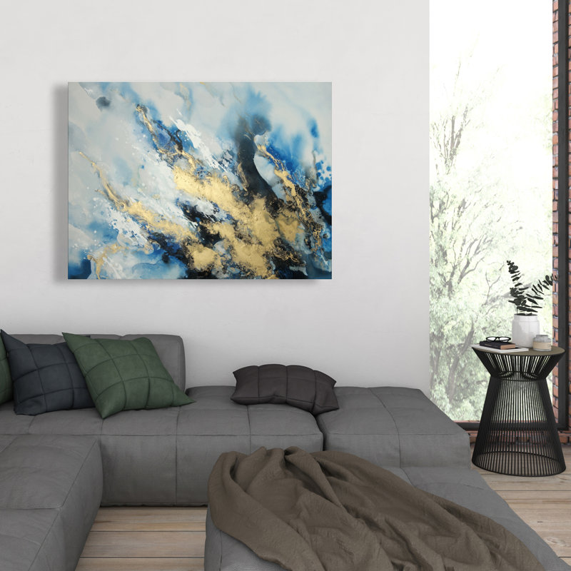 Blue Marble - Abstract Minerals Canvas for Home Decor