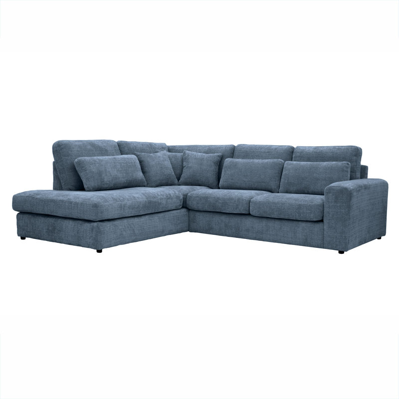 4 Seater Corner Sectional, Left Hand, Navy Blue