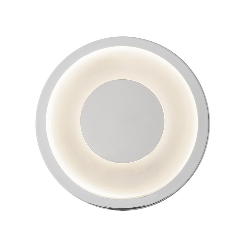 Applique murale 4 po Stephord, Verre givré, Argent argent, Blanc