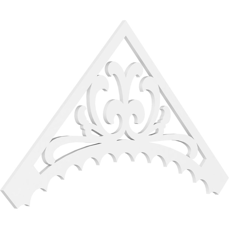 Genova Signature Urethane Gable Pediment, Primed Tan, 36" H x 72" W x 1" D, 12/12