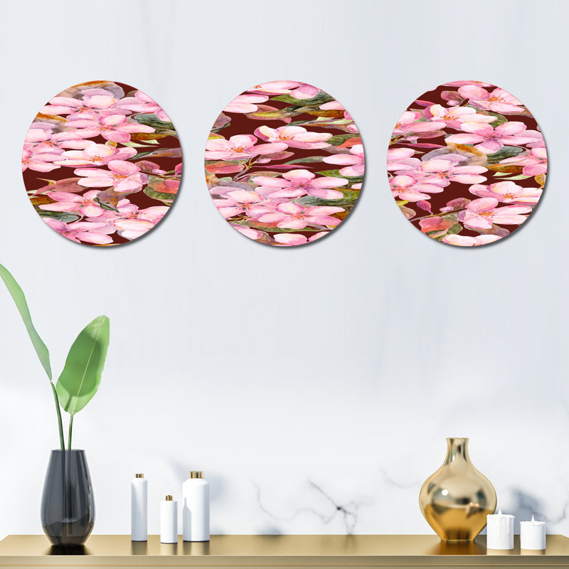 Ensemble de 3 décorations murales fleurs en fleurs