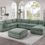 Repose-pieds contemporain en velours côtelé 1pc