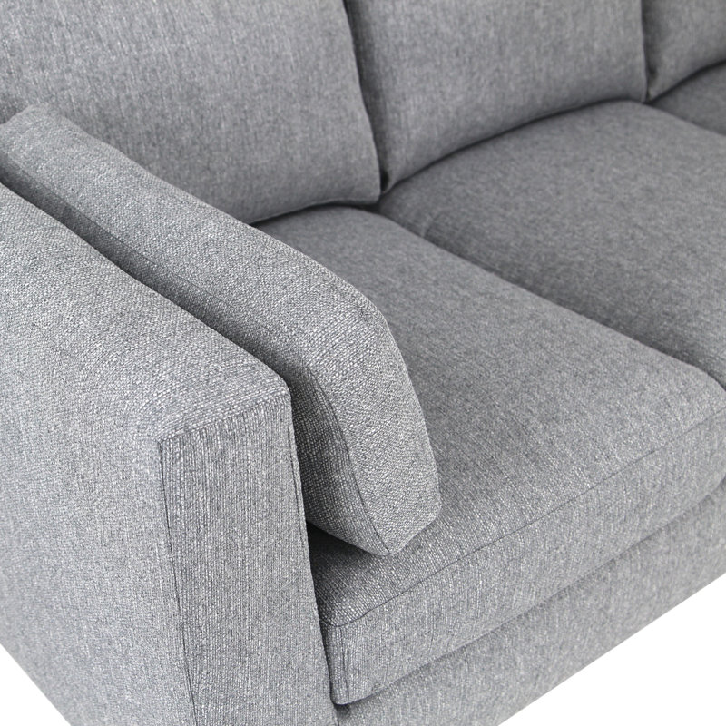 3 Seater Sofa & Chaise, Silver Grey