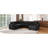Black U-Shaped Sectional , Luxurious Corduroy, Convenient Chaise Lounge, Three Pillows, For Listening To Music Taking A Nap-2051835384