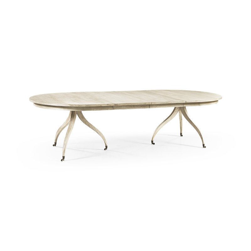 Solar Oval Solid Wood Dining Table, Bleached Walnut