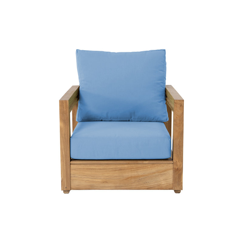 Chatsworth 7 Piece Deluxe Seating Group With 36" Chat Table, Sky Blue Sunbrella®