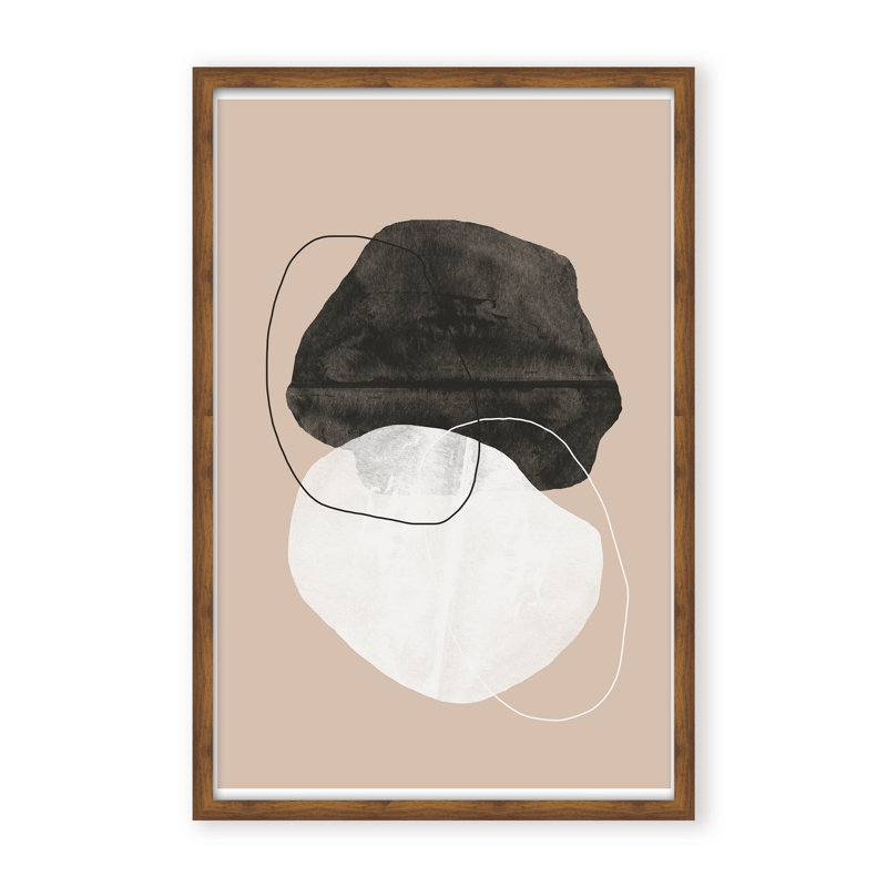 Cosmic Abstract by The Miuus Studio - Picture Frame Painting on Paper, 24" H x 16" W x 1.125" D, Black, Framed Matted Print
