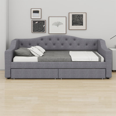 Upholstered Daybed With LED Belt And 2 Drawers by Mercer41