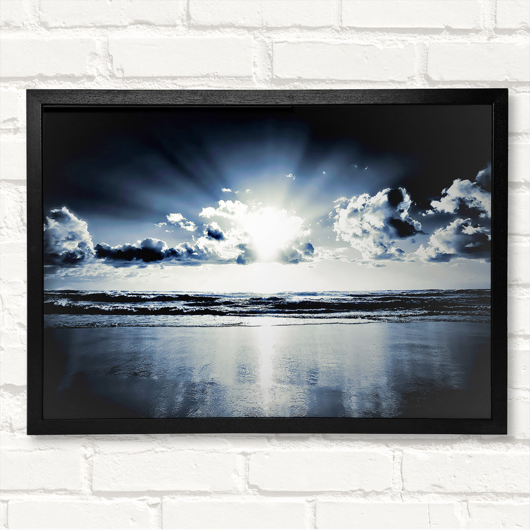 Gerahmtes Poster Blue Sunburst