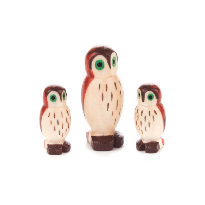 Ensemble de 3 figurines hibou