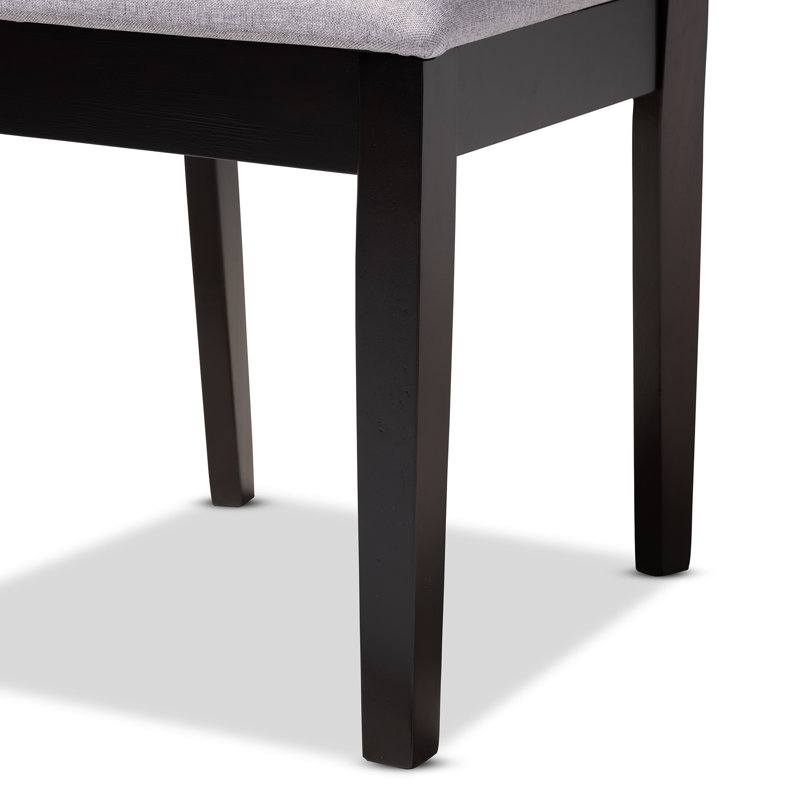 Haisten 6-Pc Dining Set in Grey Fabric and Dark Brown Finished Wood, 37.4'' H X 17.7'' W X 20.5'' D, Dark Brown
