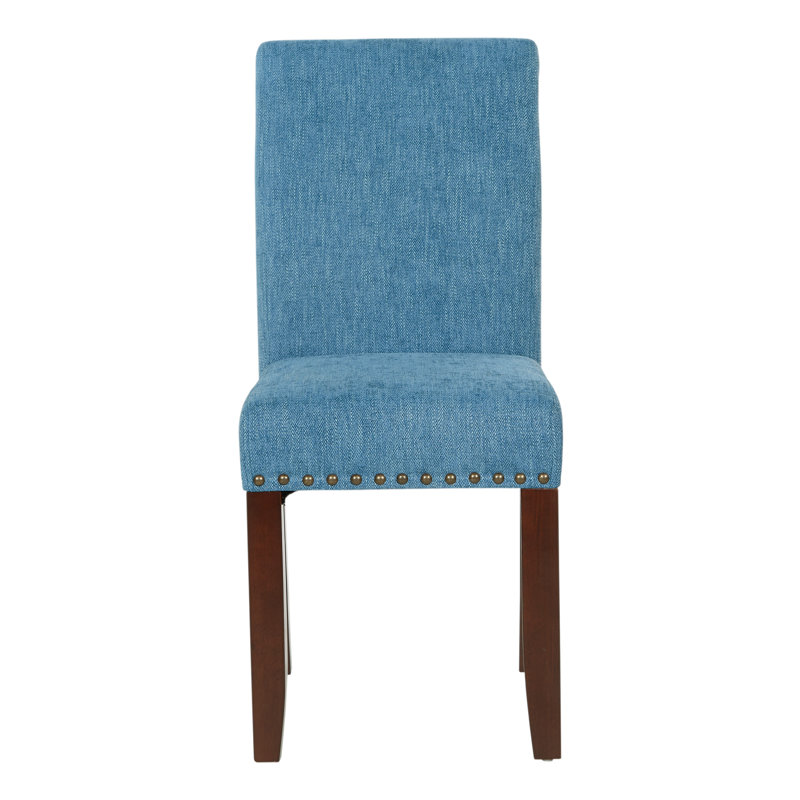 Chaise parsons rembourrée en polyester Ramarni, Bleu marine