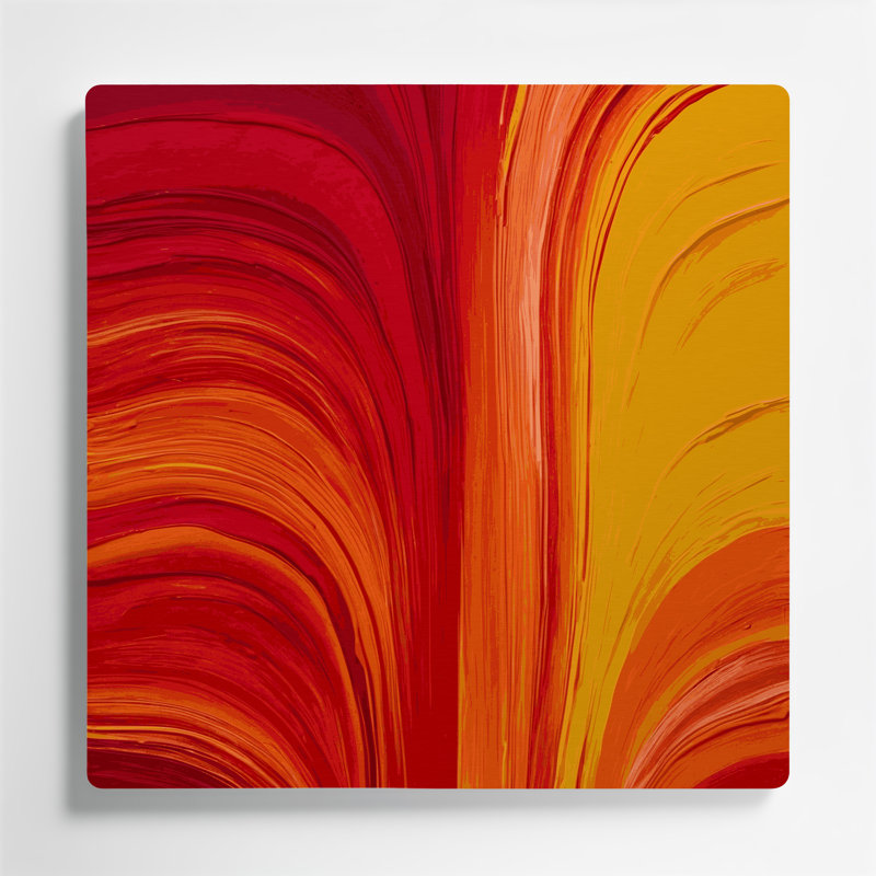 «Abstract Color Field 1», art mural en métal rouge, H 16 po x l 16 po