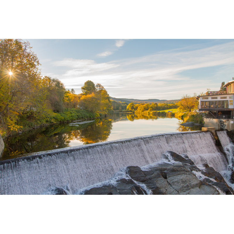 Storvik Waterfall in Quechee, Vermont 1 Piece Wrapped Canvas Wall Art, 51cm H x 76cm W x 3.8cm D
