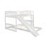 Lit simple superposé au-dessus d'un lit simple avec glissière et échelle, blanc-1711629575