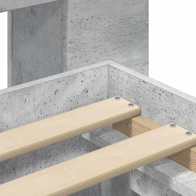 Bed, Concrete Grey, European Kingsize (160 x 200 cm)