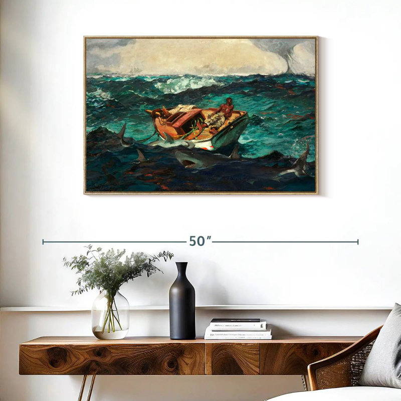 Le Gulf Stream 1899, Cadre flottant en bois naturel, 37 po x 25 po