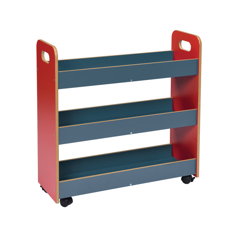 Cuellar 82cm H x 81cm W Utility Cart with Wheels, Red/Blue
