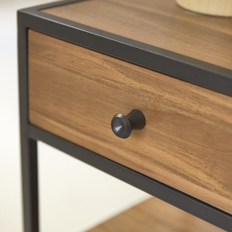 Agra 35cm W Solid Wood Bedside Table