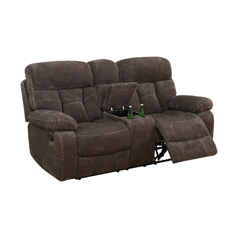 Causeuse inclinable en microfibre brun foncé