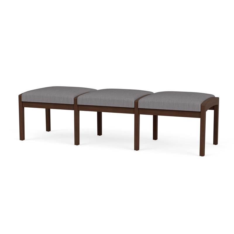 Banc en bois 3 places Lenox, Noyer Riftwood, Acier Plot Line