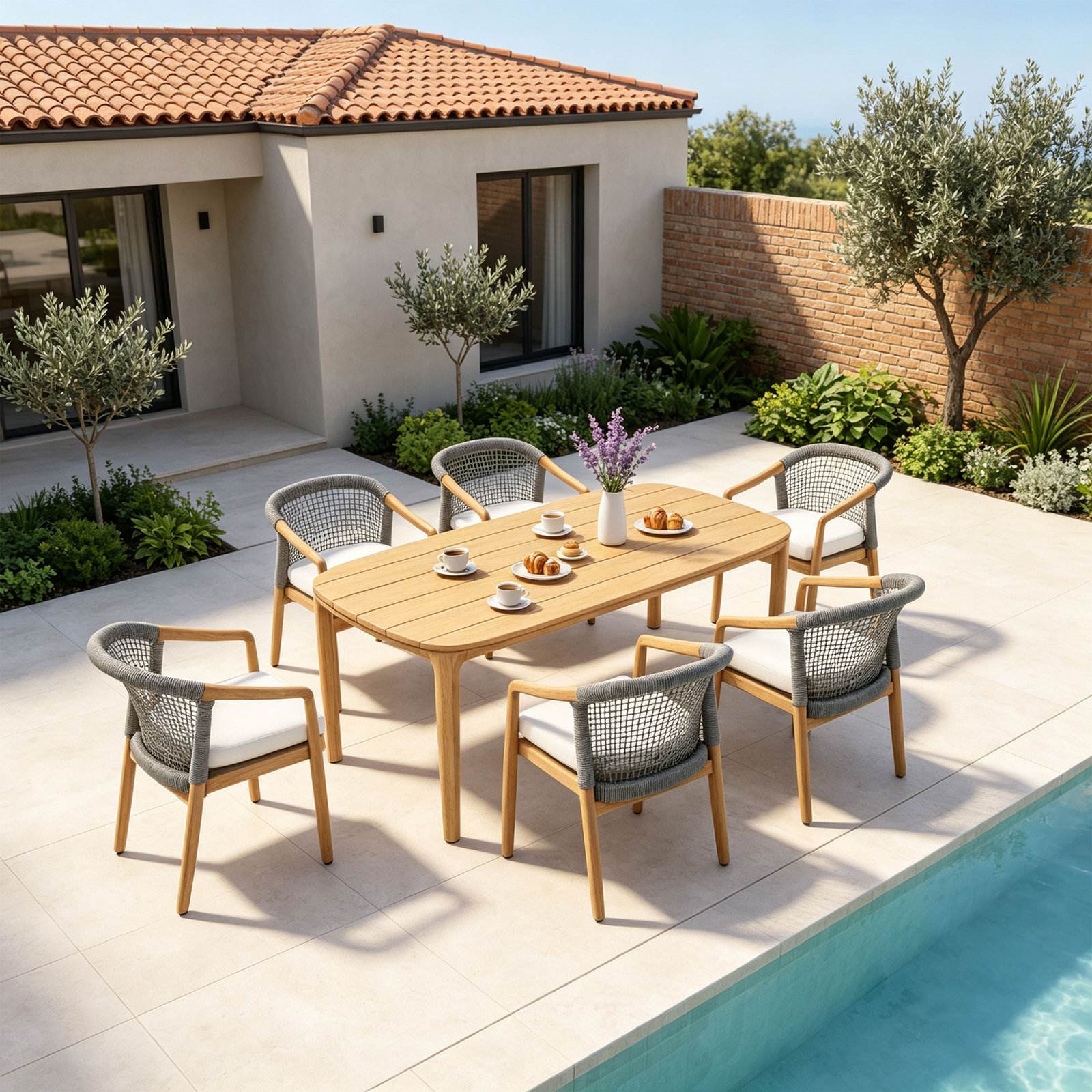 71" Teak Patio Dining Set