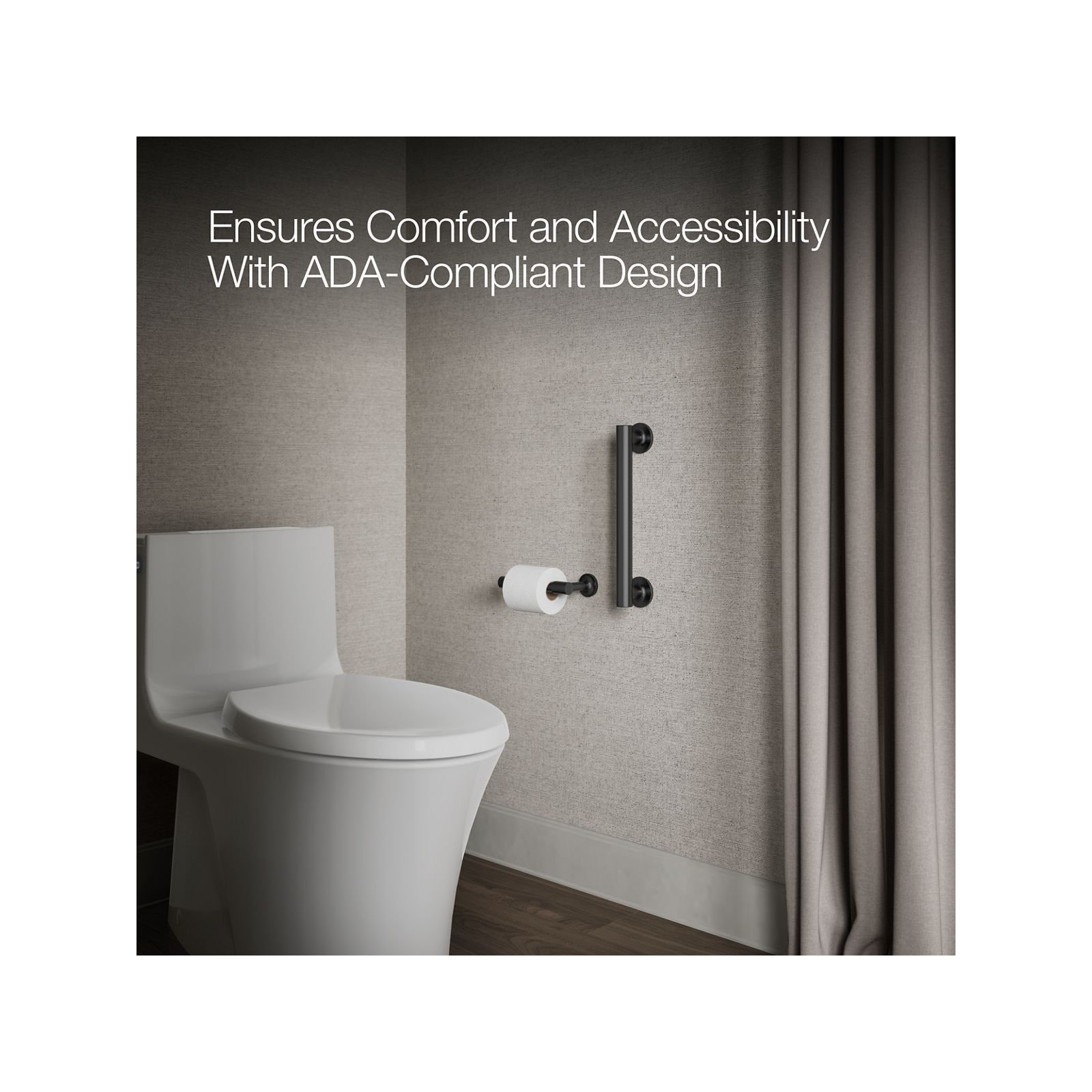 Purist Grab Bar, Matte Black, 12"W