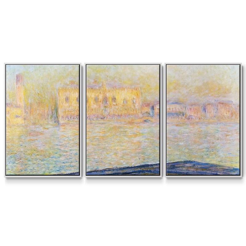 " The Doges' Palace Seen From San Giorgio Maggiore, 1908 02 " 3 - Pieces, 24" H x 48" W x 2" D, White