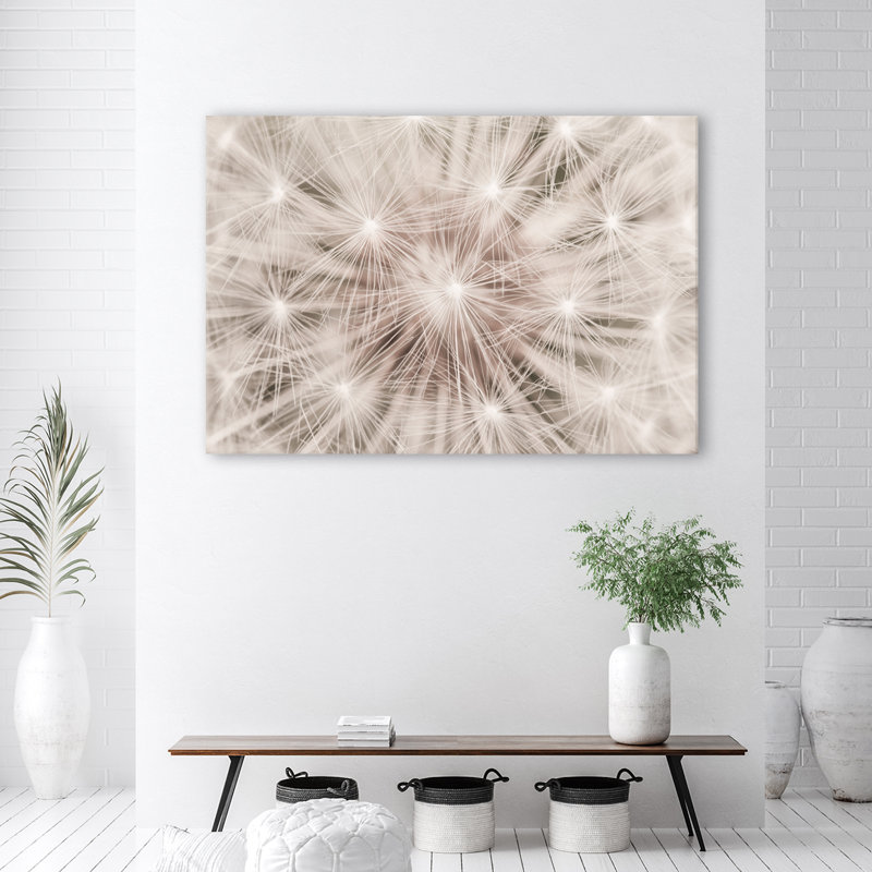 Dandelion Nature Macro - No Frame Print on Canvas, 70cm H x 100cm W