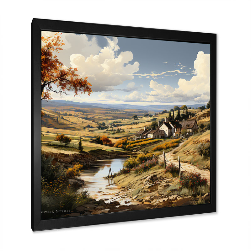 Vineyard Charm Landscape III, H 36 po x l 36 po x P 1,5 po, Cadre simple noir