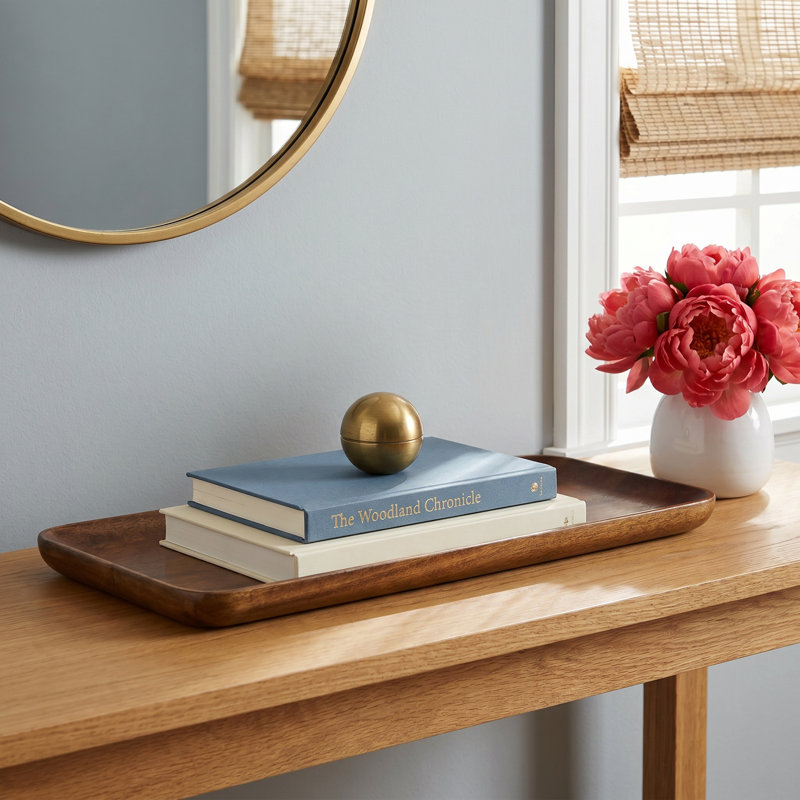 Pottsville Obira Wood Tray, 1" H x 17" W x 6.5" D