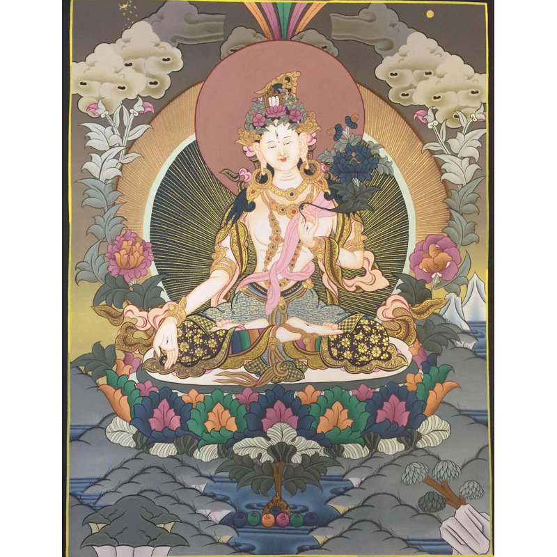 Déesse Tara blanche (Thangka sans brocart)