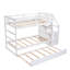 Lit superposé Twintwin avec lit gigogne et 3 escaliers de rangement blancs - crée une atmosphère de chambre à coucher confortable offrant de nombreuses options de sommeil