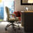 Genuine Leather Office Desk Chair with Wheels, Ergonomic Leather Executive Chair, Mid Back, Swivel Base with Adjustable Tilt, Modern Style, Luxury Aluminum Frame(Cream)-905267641-905267642