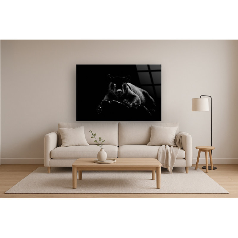 Art mural en verre trempé sans cadre Black Panther - 40 po x 60 po