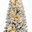 Prelit Snow Flocked Artificial Hinged Slim Pencil Christmas Tree with Lights, Full Branch Tips, Flocked Pencil Spruce Tree, Easy Assembly, Perfect Decoration Choice for Xmas Holiday-1582455420