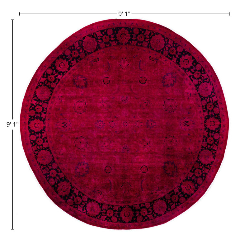 Overdyed One-of-a-Kind 9' 1" X 9' 1" Hand Knotted Area Rug