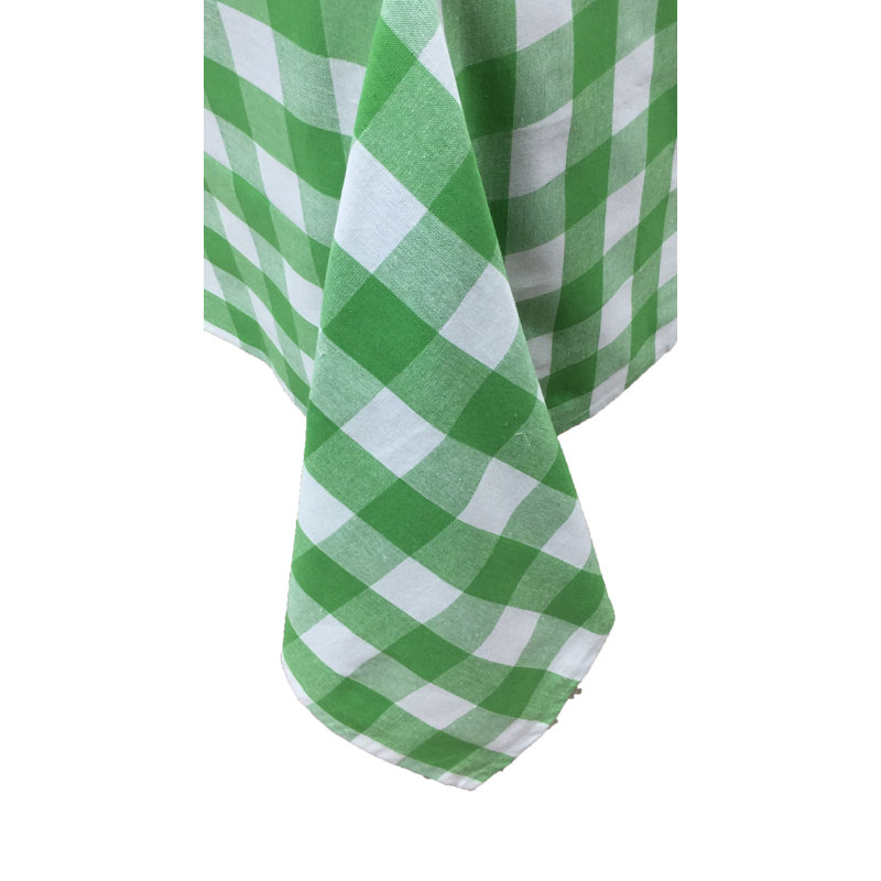 Knopp Plaid 100% Cotton Tablecloth, Green, 108" L x 60" W