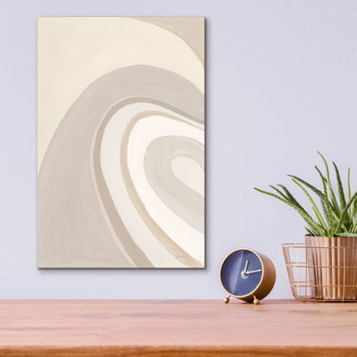 «In The Groove 1 Neutral» par Danhui Nai, art mural en verre acrylique, 24 po x 36 po