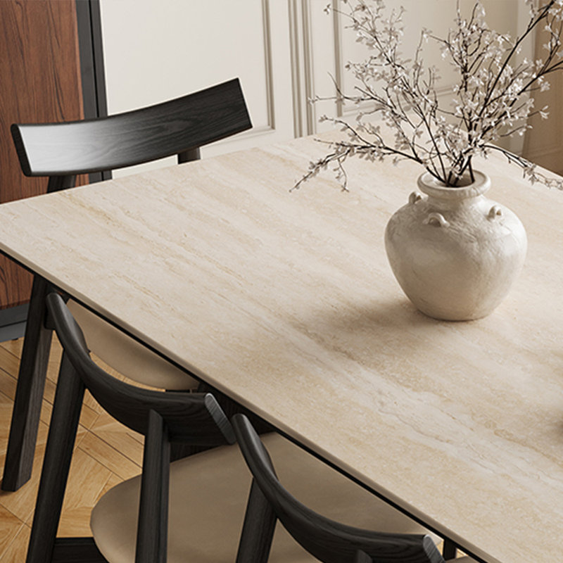Modern art rectangular dining table, 29.52"H x 55.11"L x 31.49"W
