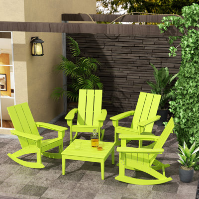Joubert Outdoor Adirondack Chair With Table
