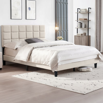 Lit plateforme tapissier Tyseana