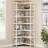 79.53" Tall 7-Tier Large Corner Bookshelf,White Wood & Metal Tall Storage Bookcase For Living Room Home Office-122821235