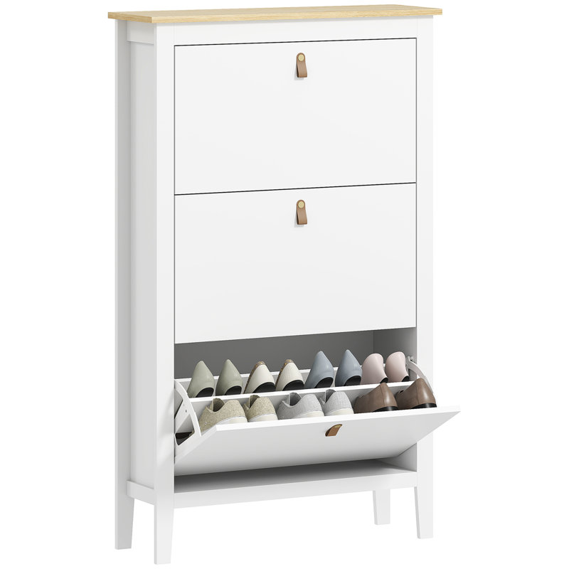 21 Pair Shoe Storage Cabinet, White